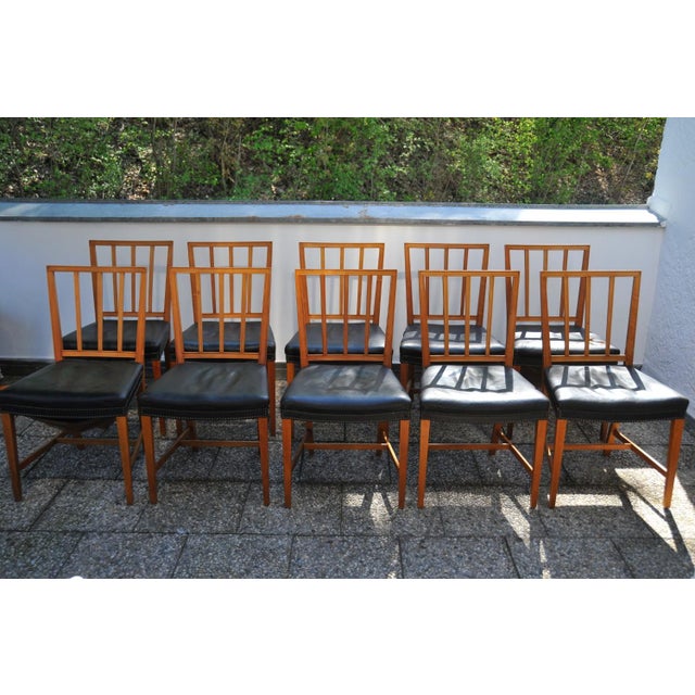 Set of 10 original modernist chairs by Josef Frank, model 620. The chairs display a beautiful, authentic patina that...