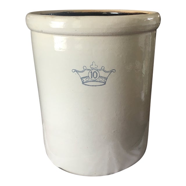 Early 20th Century Antique Robinson Ransbottom 10 Gallon Stoneware