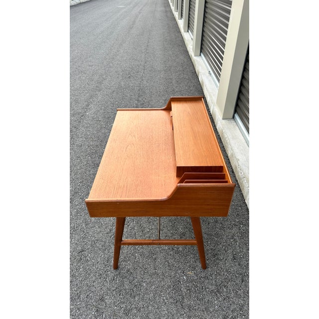Wood Small Teak Desk by Arne Wahl Iversen for Vinde Møbelfabrik For Sale - Image 7 of 9