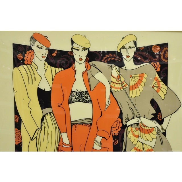 Vintage 1975 Polycast Acrylic Large Vogue Women's Fashion Retro Wall Art For Sale - Image 10 of 12