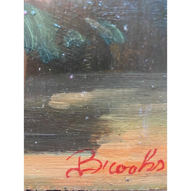 Peter Brooks, Still Life of a Vase of Pink Roses, 1960s, Oil on Canvas For Sale - Image 12 of 13