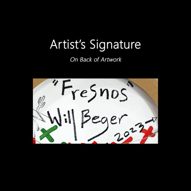 Circle Fresnos - Vibrant Abstract Peppers Still Life Painting on Panel - Original Artwork by Will Beger For Sale - Image 9 of 9