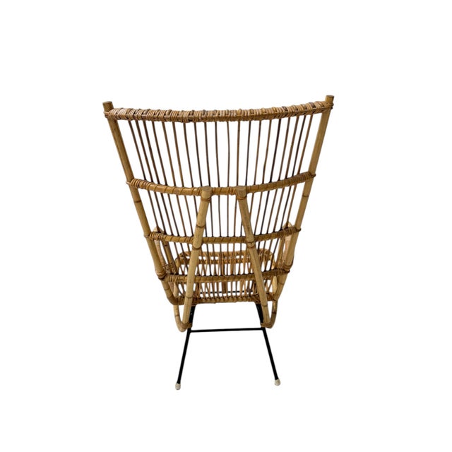 1960s Mid-Century Modern Italian High Back Armchair, 1960s For Sale - Image 5 of 9