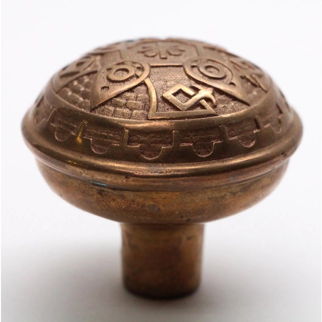 Traditional Antique Cast Bronze Norwalk 4 Fold Door Knob For Sale - Image 3 of 4