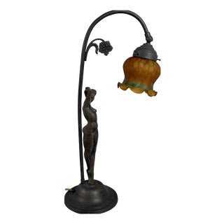 Art Nouveau Table Lamp in Bronze For Sale