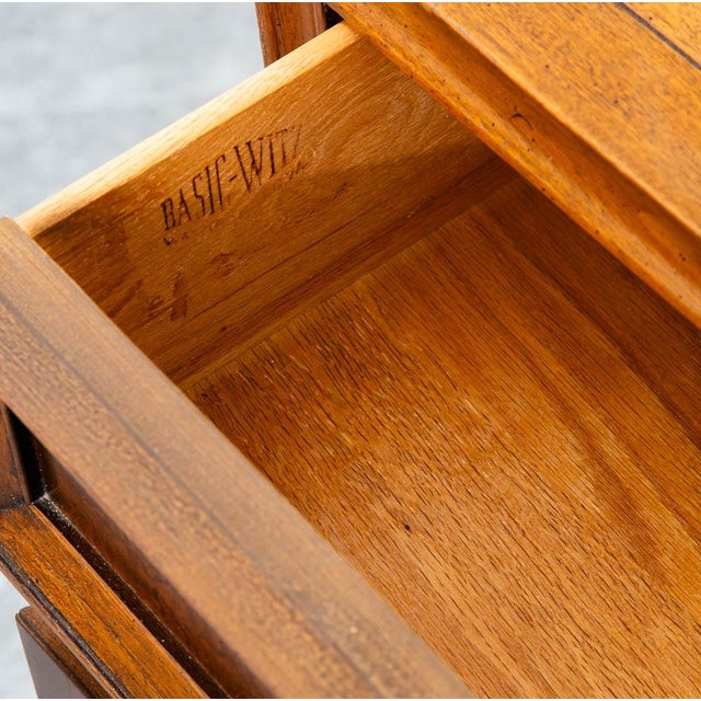 Mid Century Modern Dresser Credenza 7 Drawer Basic Witz Wood Vintage MCM Brass For Sale - Image 9 of 12