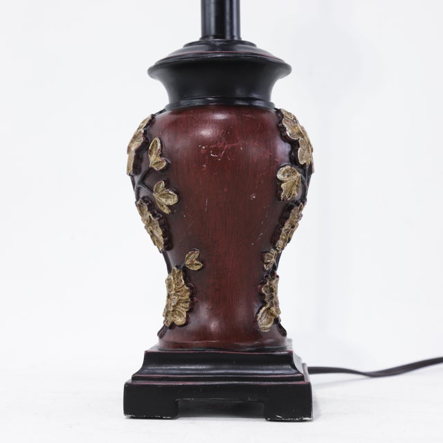 Pair of Vintage Black and Gold Chinoiserie Resin Accent Lamps For Sale - Image 13 of 14