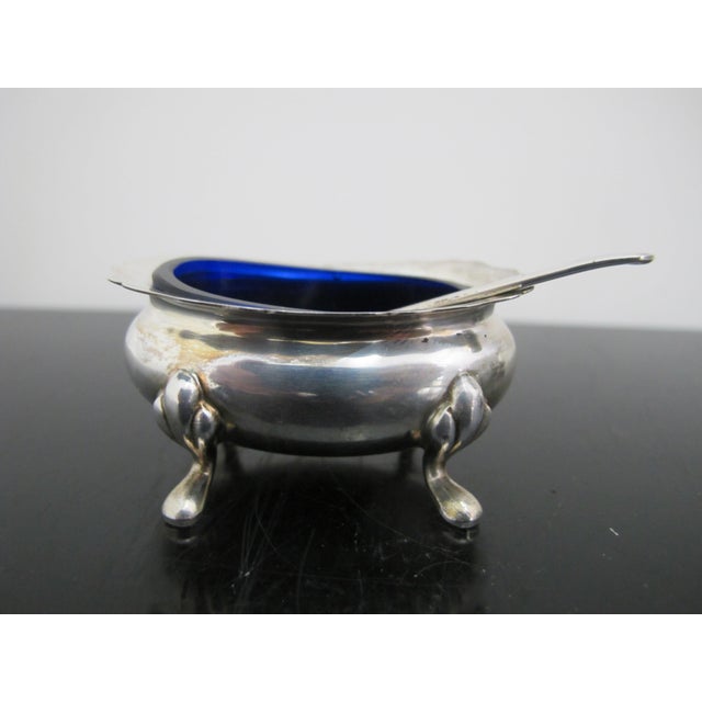 Metal Jbc&s Sterling Silver Condiment Open Salt Pepper Shaker Mustard Pot Set in Case For Sale - Image 7 of 12