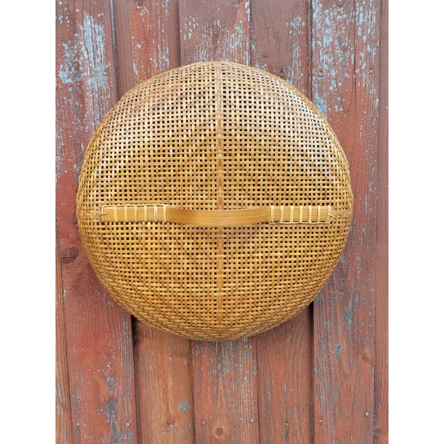 Asian Woven Bamboo Herb Basket For Sale - Image 10 of 10