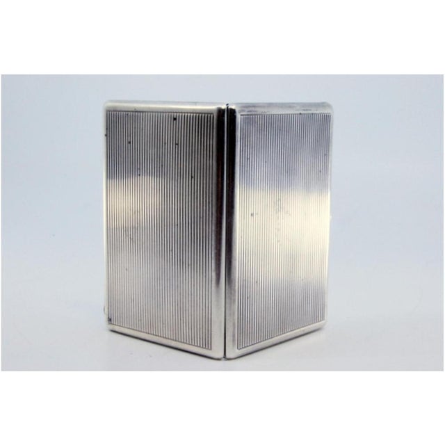 Metal Fluted Silver Cardboard Box For Sale - Image 7 of 10