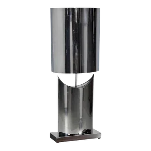 Polished Chrome Mirror Finish Chrome Shade & Large Base Table Lamp