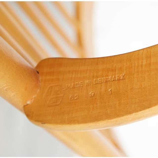 Tan Vintage J16 Rocking Chair by Hans J. Wegner for FDB Møbler, 1960s For Sale - Image 8 of 17