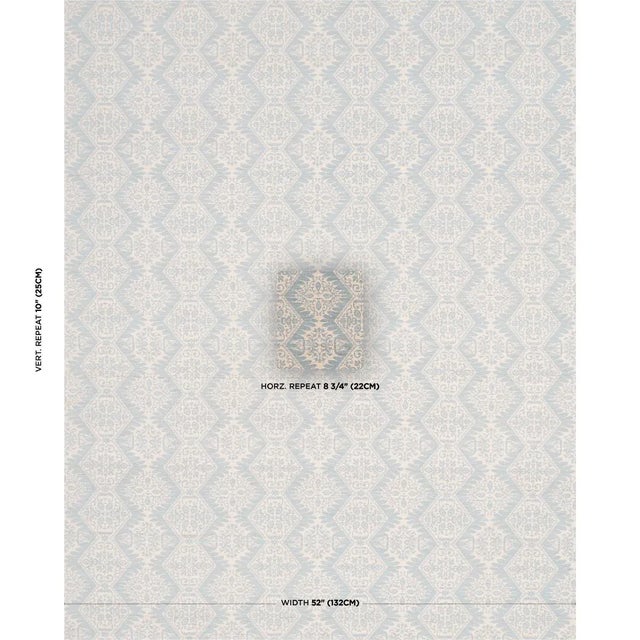 Contemporary Schumacher Berkeley Hand Printed Silk Fabric In Cornflower For Sale - Image 3 of 7