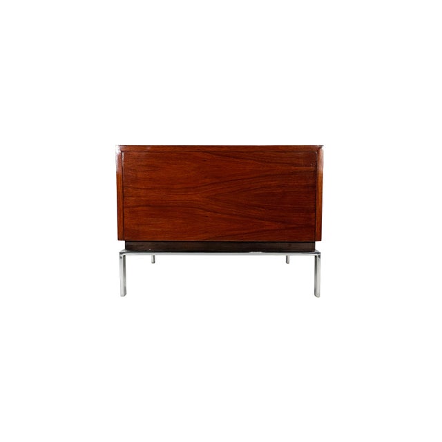 Mid 20th Century Vintage Mid Century Modern Architectural Rosewood Cabinet on Chrome Base For Sale - Image 5 of 16