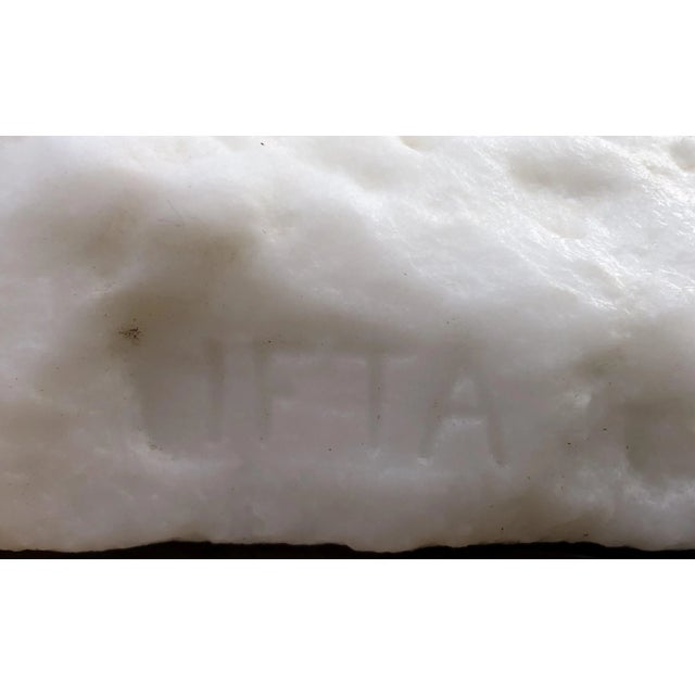 Mid 20th Century Marble Slab Relief Carved Sculpture - Dual Bust For Sale - Image 9 of 9