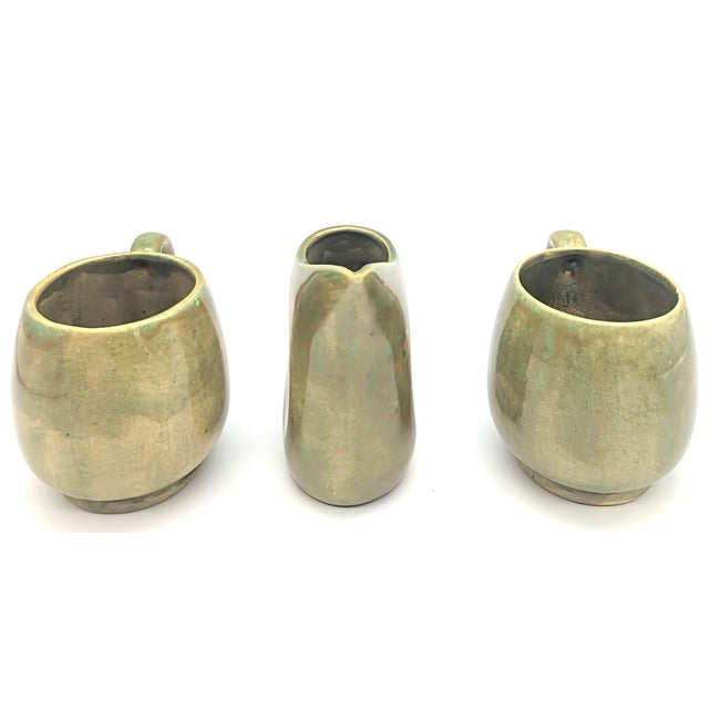 California Pottery 1960s Studio Pottery Coffee Mugs and Creamer, Set of 3 Pieces For Sale - Image 4 of 9