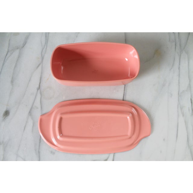 Mid 20th Century Vintage Pink Lidded Butter Dish by Boonton For Sale - Image 5 of 7