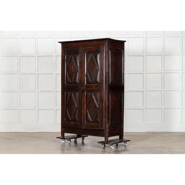 Late 18th Century Antique French Provincial Ash Diamond Point Armoire, 1770 For Sale - Image 5 of 18