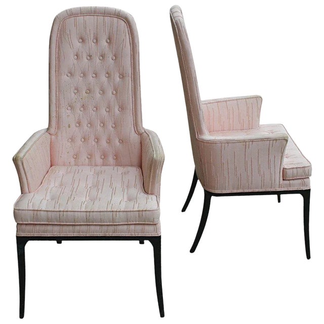 1950s Mid-Century Modern Erwin-Lambeth High Back Armchairs - a Pair For Sale