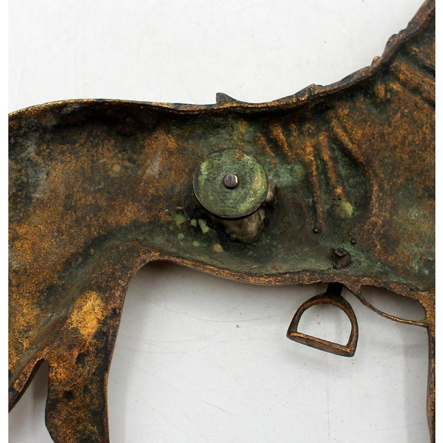 Victorian Late 19th-Early 20th Century Anglo-American Gilt Bronze Horse Silhouette For Sale - Image 3 of 5