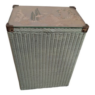 Antique Wicker Storage Piece/ Hamper For Sale