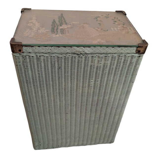 Antique Wicker Storage Piece/ Hamper For Sale