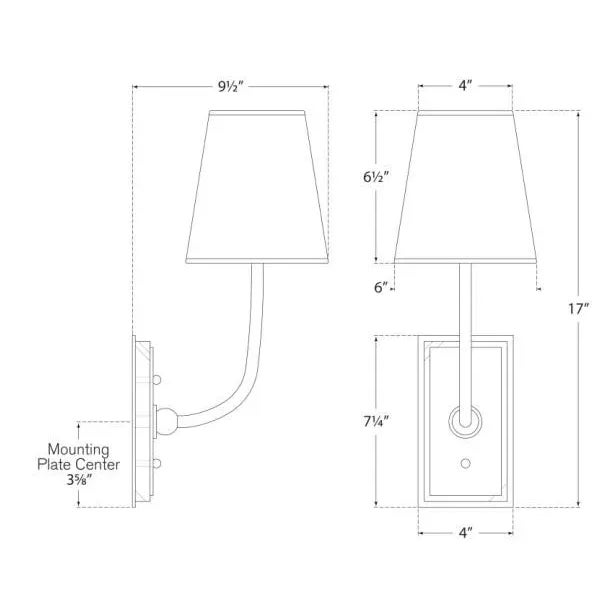 Visual Comfort Thomas O'Brien for Visual Comfort Signature Hulton Sconce in Bronze with Crystal Backplate & White Glass Shade For Sale - Image 4 of 4