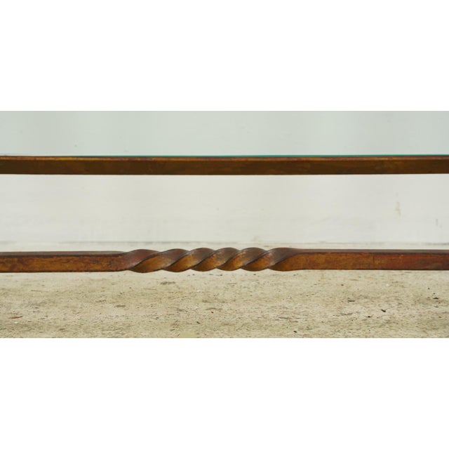 1950s Vintage European Glass Top End Table Magazine Holder For Sale - Image 5 of 9