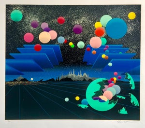 Stan Solomon, Pop Art Surreal Large Colorful Screenprint with Mod Balls of Color Serigraph, 1990