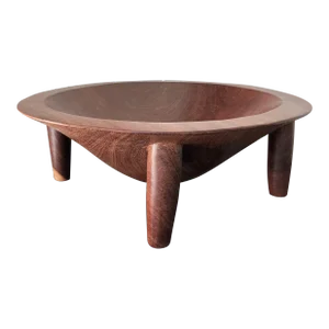 Late 20th-Century Handcrafted Organic Modern Wooden Centerpiece Footed Bowl