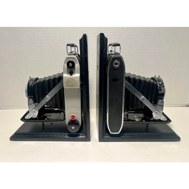 Mid-Century Modern Pair of Original 1950s Mid-Century Vintage Kodak Sterling II Camera Bookends For Sale - Image 3 of 9