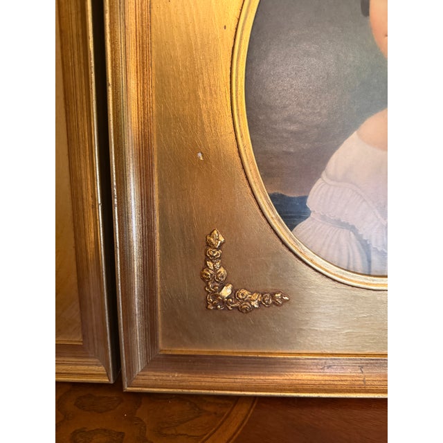 1940s Gold Framed Portraits: Thomas Sully "Major Biddle" & Anna Von Jagemann "Old Vienna" - A Pair For Sale - Image 9 of 16