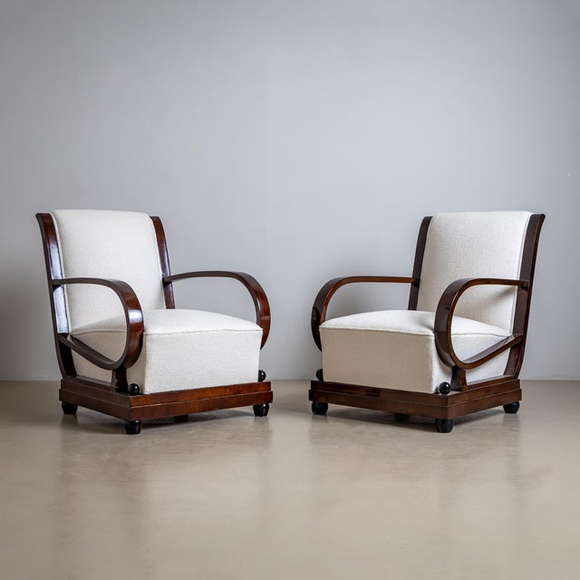 Early 20th Century Pair of Art Deco Armchairs, Italy For Sale - Image 13 of 14