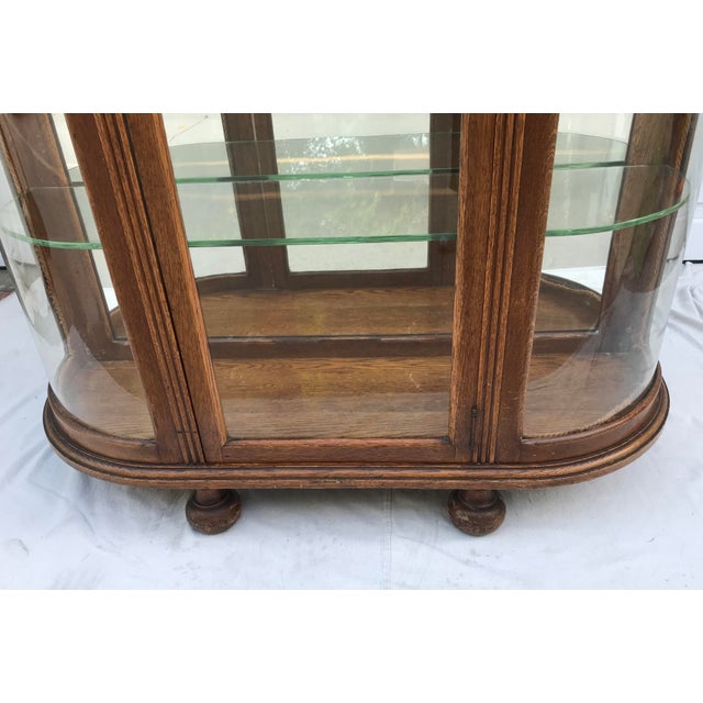 Antique Round Glass Wood China Curio Cabinet Chairish