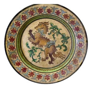 Italian Plate with a Lion from Montopoli Arno, 1960s