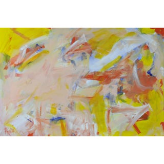 Orange Zig Pastels, Original Abstract Painting by Robbie Kemper For Sale