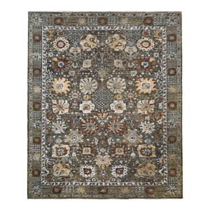 2020s Hand Knotted Wool & Cotton Oushak Rug. 08'10" X 11'11"