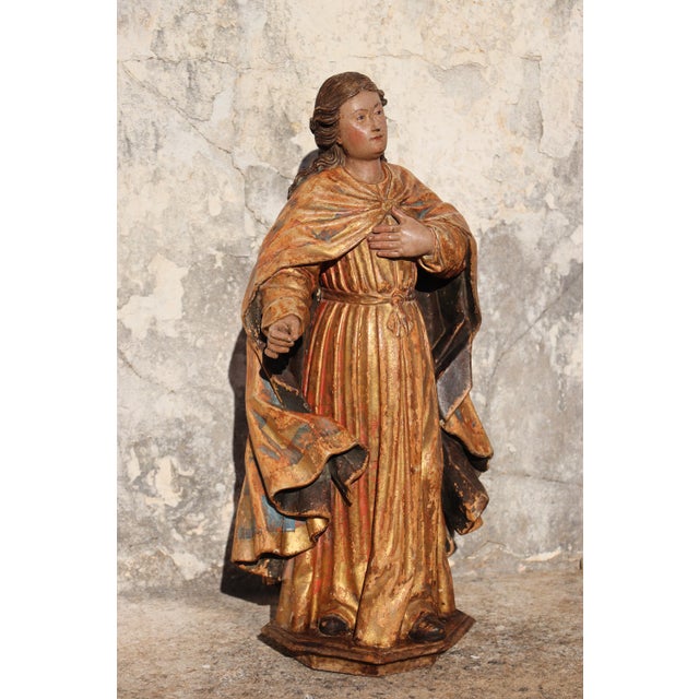 18th Century Saint John the Baptist With Glass Eyes, 18th Century, Portuguese Baroque For Sale - Image 5 of 18