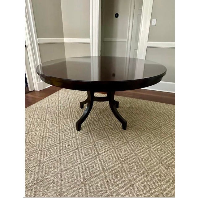 Transitional Mahogany Round Dining Table For Sale - Image 3 of 12