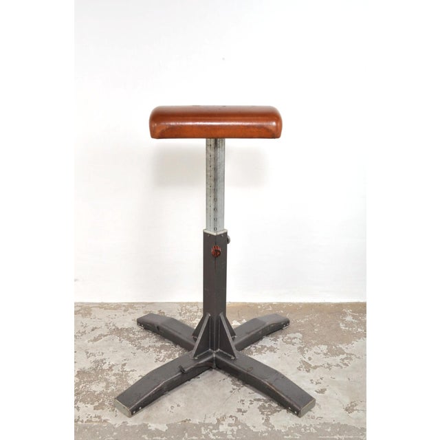 Metal Vintage Leather Gymnastic Horse, 1950s For Sale - Image 7 of 13