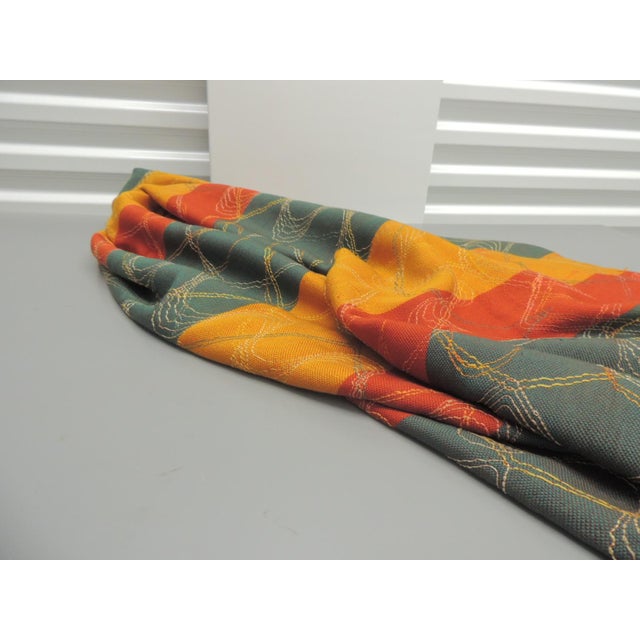 Large Antique Green & Yellow Turkish Woven Cloth or Portiere. For Sale - Image 4 of 5