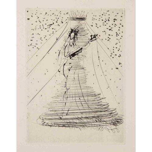 After Pierre Ronsard, Surrealist Etching of the Queen Edition of 299, 1960s, Etching For Sale - Image 4 of 4