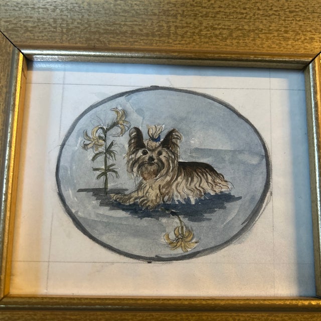 1970’s original George Wells yorkie dog watercolor painting. Measures 5.5x4.5 / 9x8 framed. Check out my shop Robins Egg...