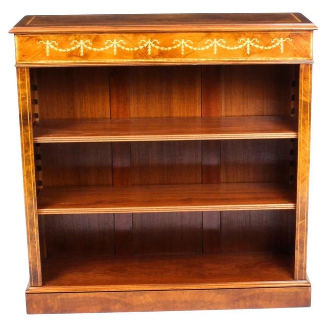 Vintage Sheraton Revival Bookcase in Burr Walnut For Sale - Image 13 of 13
