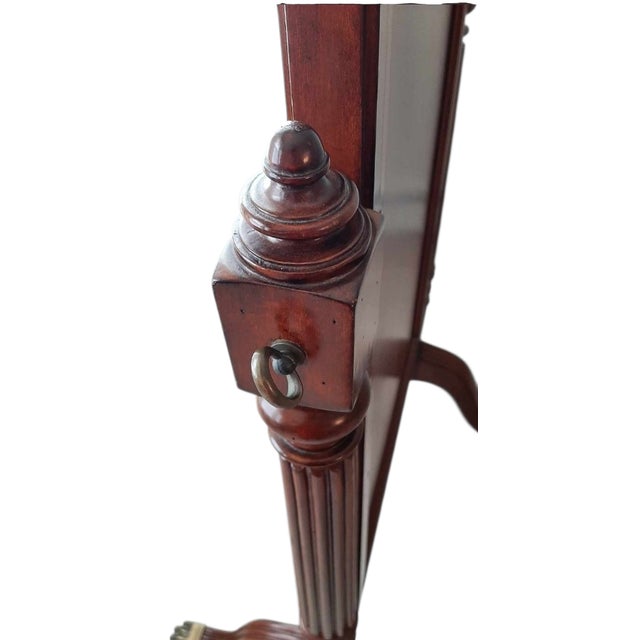 Ethan Allen 18th Century Mahogany Cheval Dressing Mirror Claw Foot Chippendale For Sale - Image 11 of 16