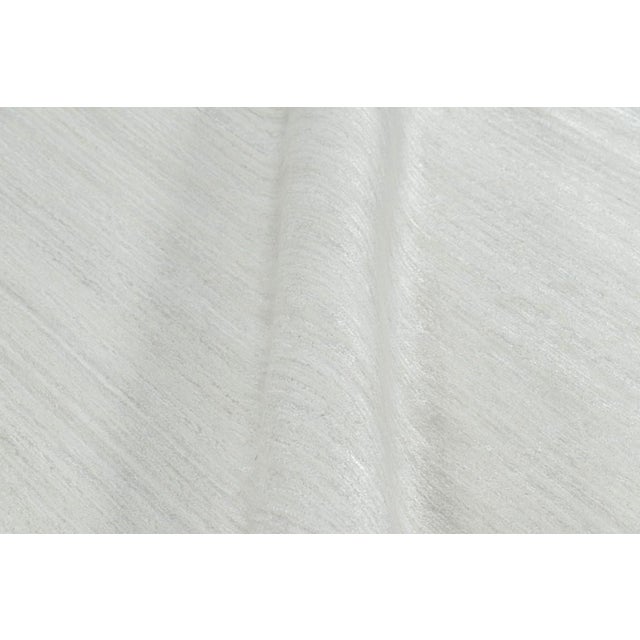 Textile Rug & Kilim’s Textural Rug in Bright Solid White Tones and Striae For Sale - Image 7 of 8