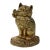 Vintage Cast Brass Cat W/ Ribbon Collar Doorstop For Sale