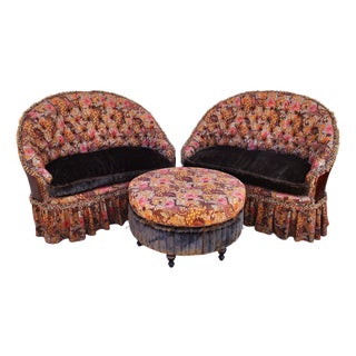 Old Hickory Tannery Settees & Ottoman 3 Piece Set For Sale