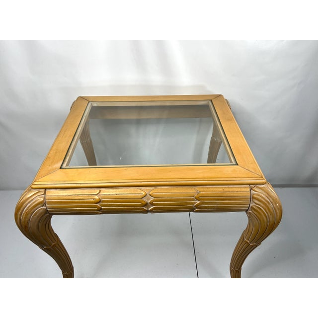 Vintage Hollywood Regency Serge Roche Style Carved Side Table For Sale - Image 4 of 11