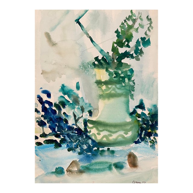 1953 Robert Colborne Still Life Watercolor For Sale